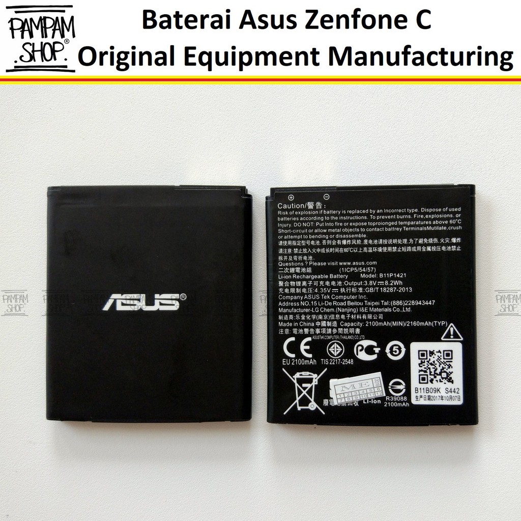 Baterai Asus Zenfone C ZC451CG Z007 4C B11P1421 Original OEM | Batrai, Batre HP, Zen Fone