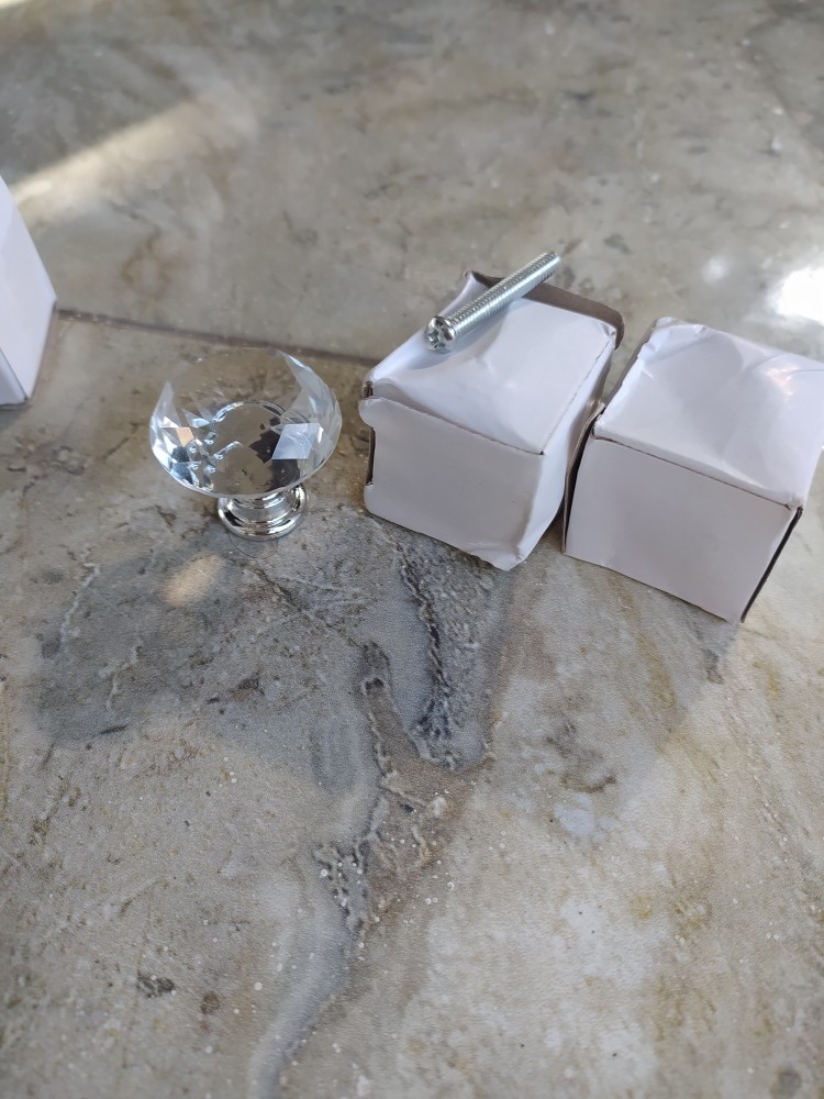 Knob Handle Tarikan Lemari Laci Crystal Kaca Berlian Swarovski Besar Kaje