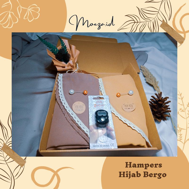 

Hampers Hijab, Gift Box, kado wisuda, kado ulang tahu, kado wedding {Kerudung Bergo}