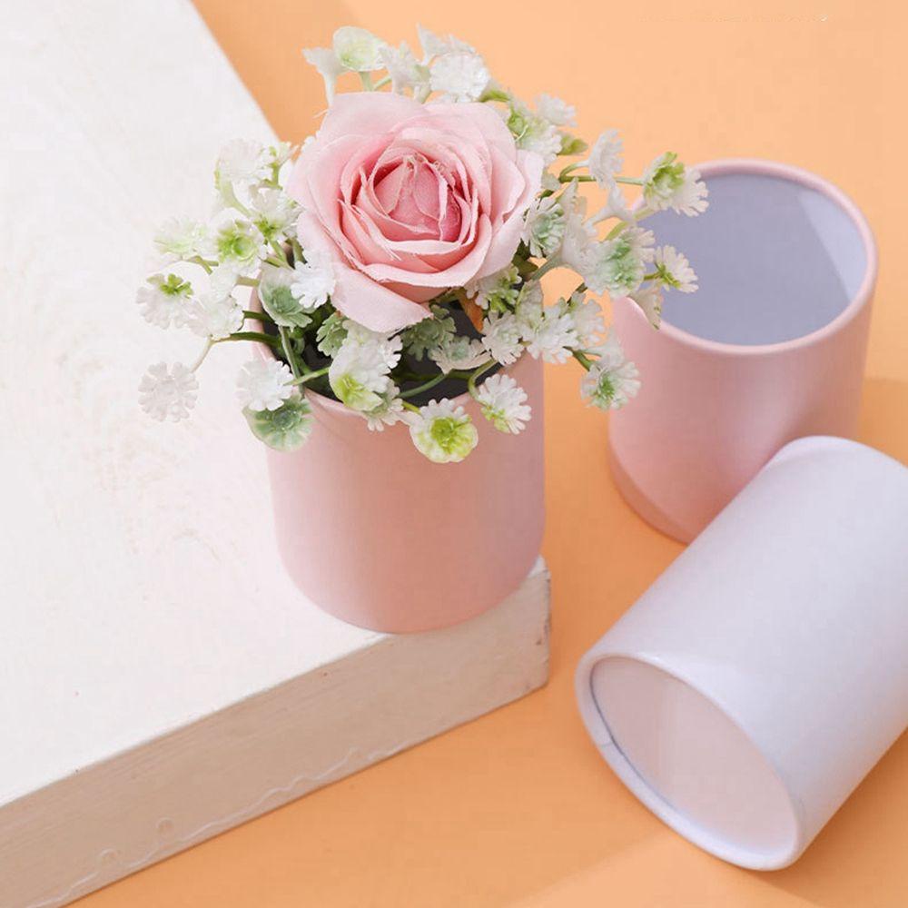 Lanfy Flower Wrapping Box Kardus Bulat Buket Bunga Rose Flower Storage Kotak Kado Bunga Hari Ibu Packing Case