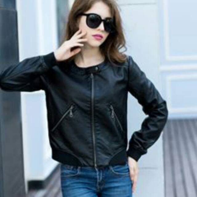 Jaket semi kulit cewek / Jaket cewek korea / Jaket wanita keren