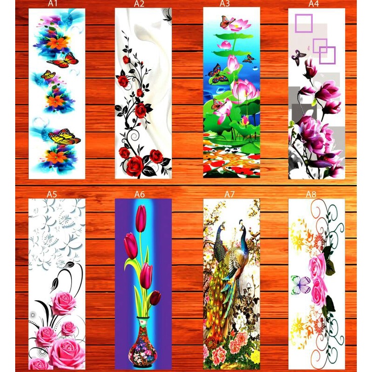 Stiker kaca/reverse uk 35x150cm motif bunga cantik