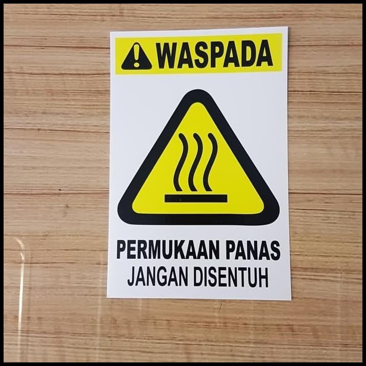 

Sign Label Sticker Waspada Permukaan Panas 15X10Cm K3 Rambu Stiker
