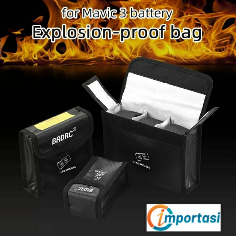 LiPo Battery Safe Bag for DJI MAVIC 3 Storage Protective Box Tas Batere Anti Ledakan Waterproof