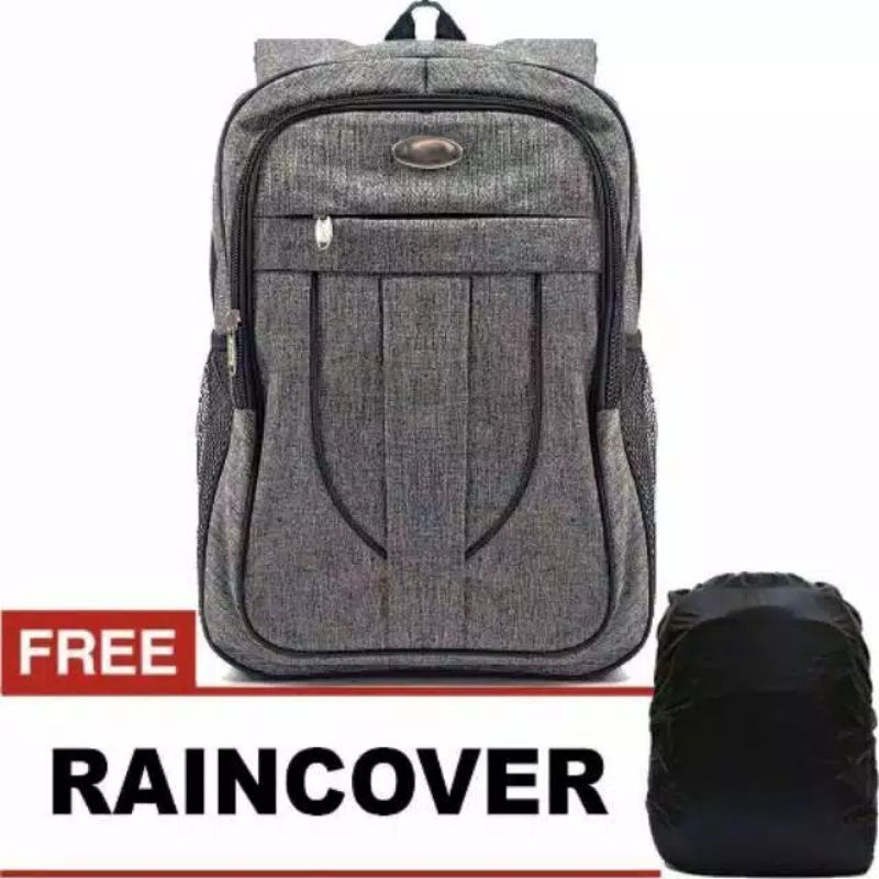 Tas Sekolah Ransel Pria Backpack Cowok Cewek SMP SMA SD SMU Murah Kent Kent Codora Murmer Abu Kanvas-Abu + anak