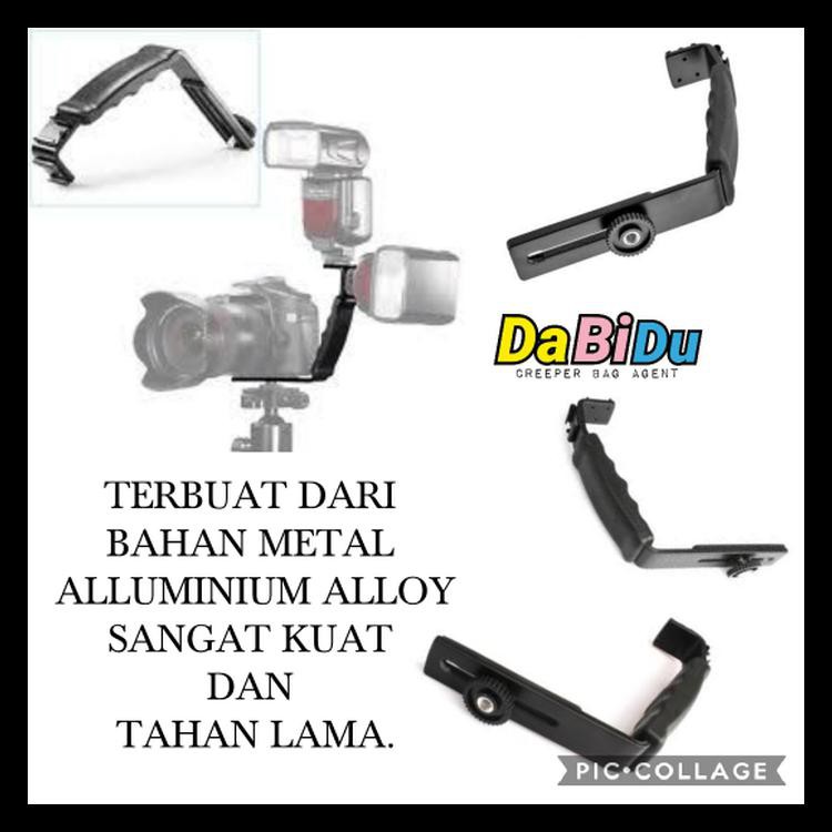 HOT SHOE BRACKET L FLASH KAMERA DSLR MIRRORLESS HANDYCAM SONY NIKO KODE 698
