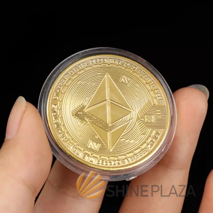 Bitcoin Ethereum BTC Coin - Koin Fisik Koleksi Pajangan Souvenir Gift