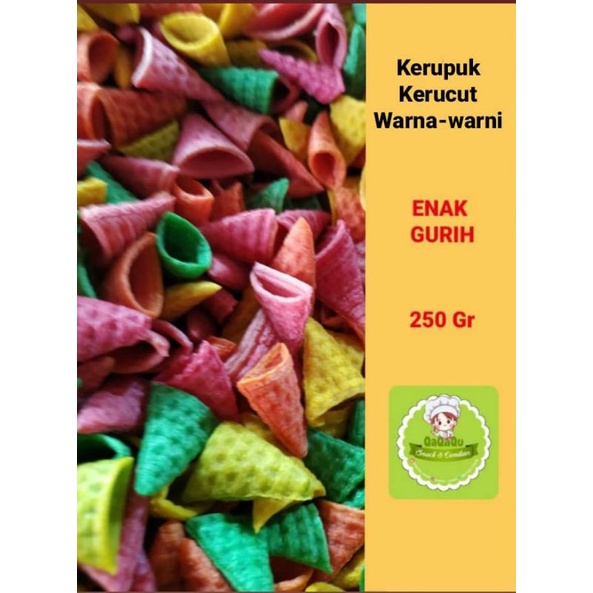 

KERUPUK CONE KERUPUK TARO WARNA WARNI GURIH (MENTAH)