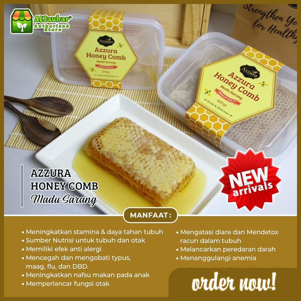 

AZZURA Madu Sarang Honey Comb Herbal untuk Imunitas Kesehatan Tubuh ORI 250 gr | 500 gr