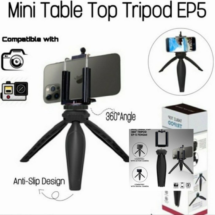 TRIPOD MINI STAND EP5 PLUS HOLDER U / MINI TABLE TOP TRIPOD 360 DEGREE