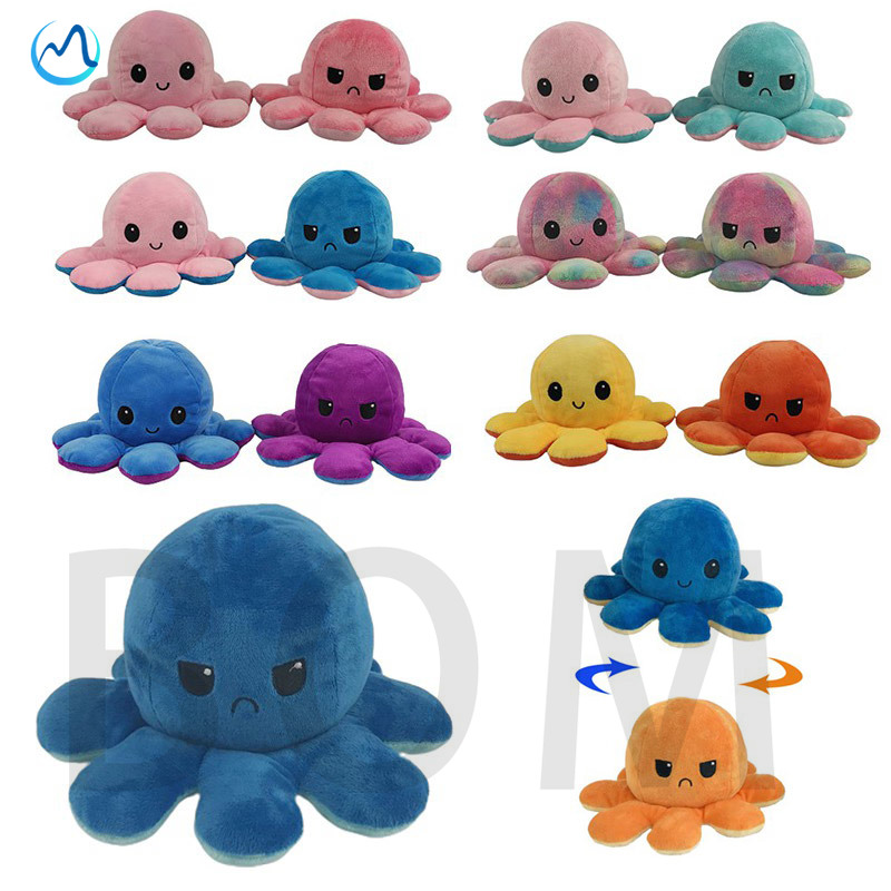 Boneka gurita octopus doll berubah bolak balik REVERSIBLE BIPOLAR TEETURTLE OCTOPUS TOY PLUSH TEETURTLE MOOD SWITCHER