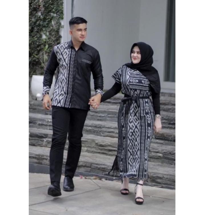 Best Seller.. COUPLE AURORA  TORAJA HITAM DRESS TENUN SONGKET DRESS KONDANGAN COUPLE ETNIK BAJU PREW