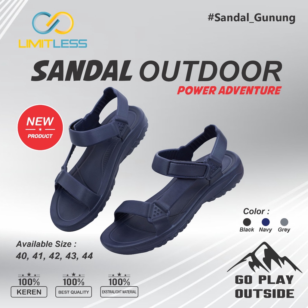 Sandal Pria Outdoor Trekking Sendal Gunung Pria  Kasual Limitless Sandal Adventure Hiking Pria Keren Kekinian Terbaru