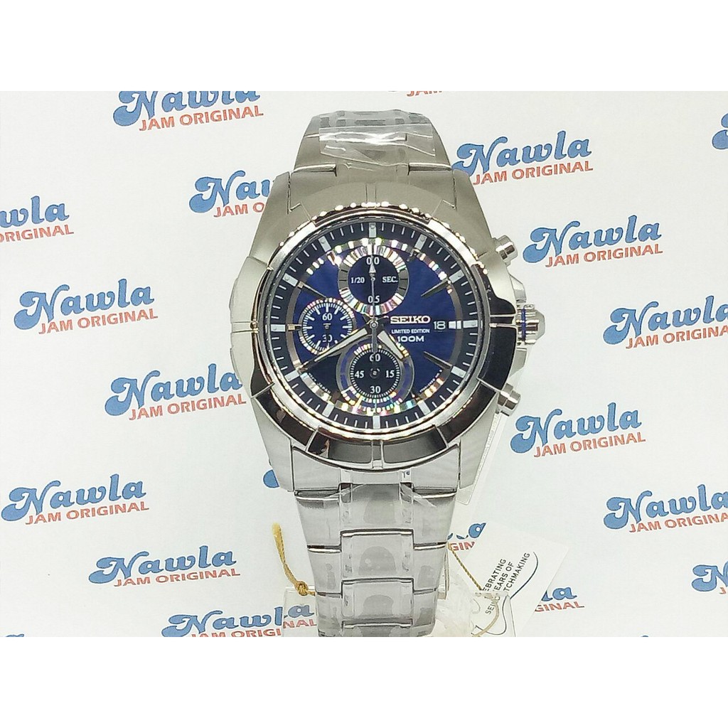 Seiko Quartz SNDE79P1 Chronograph Blue Dial - Jam Tangan Pria SNDE79