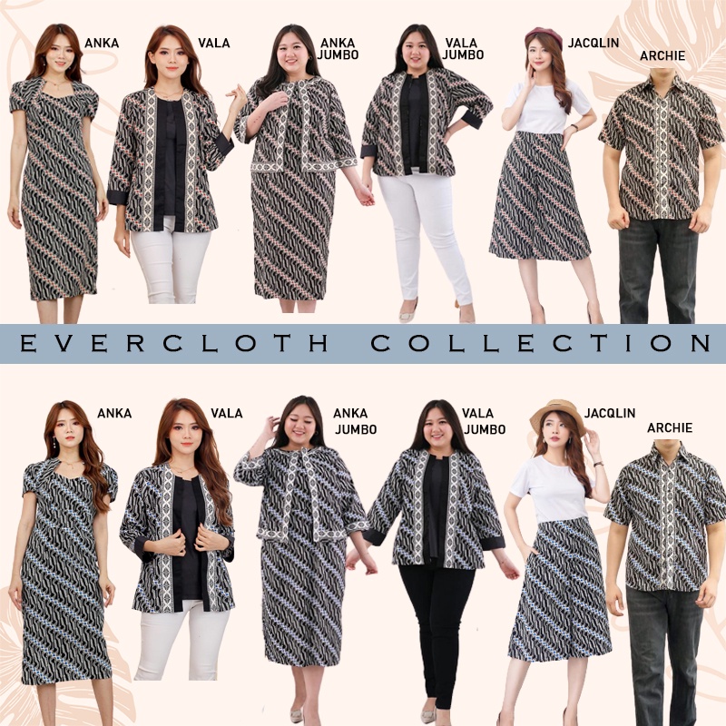 Evercloth Vala Atasan Batik Blouse Wanita Atasan Wanita Blouse Batik Wanita Lengan Panjang Atasan Batik Wanita 3/4