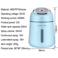 Air Ultrasonic Humidifier Creative 3 IN 1 USB Little Q Aroma Ess 330ml