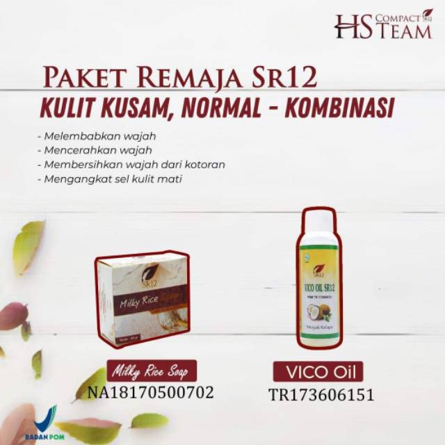 PAKET REMAJA SR12/UNTUK KULIT KUSAM, NORMAL, KOMBINASI /HARGA ANAK SEKOLAH