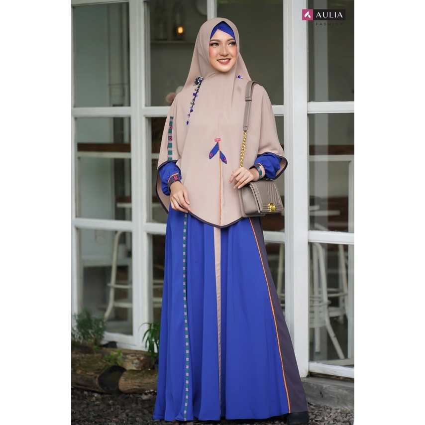 SET GAMIS SAVINA BLUE SAPHIRE ORIGINAL BY AULIA FASHION DRESS BAJU BUSANA MUSLIM WANITA BUSUI WARNA 