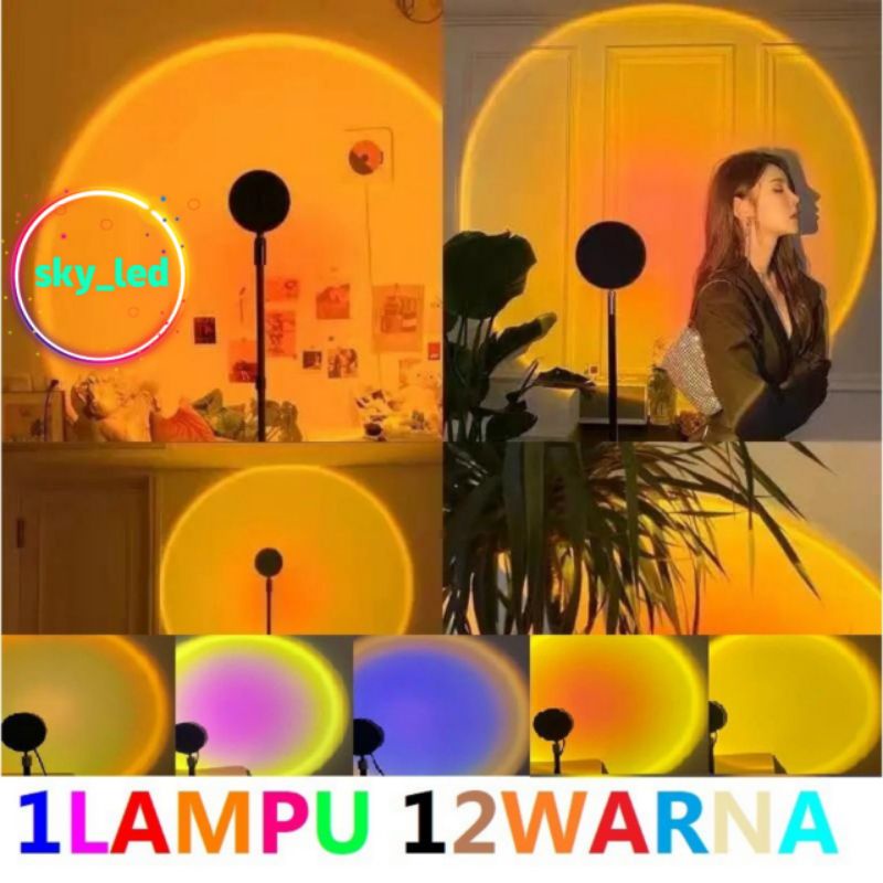 SUNSET LAMPU LAMPU SUNSET LAMLU FILL PROYEKTOR LAMPU TIDUR LAMPU TIDUR LED MOTIF MATAHARI