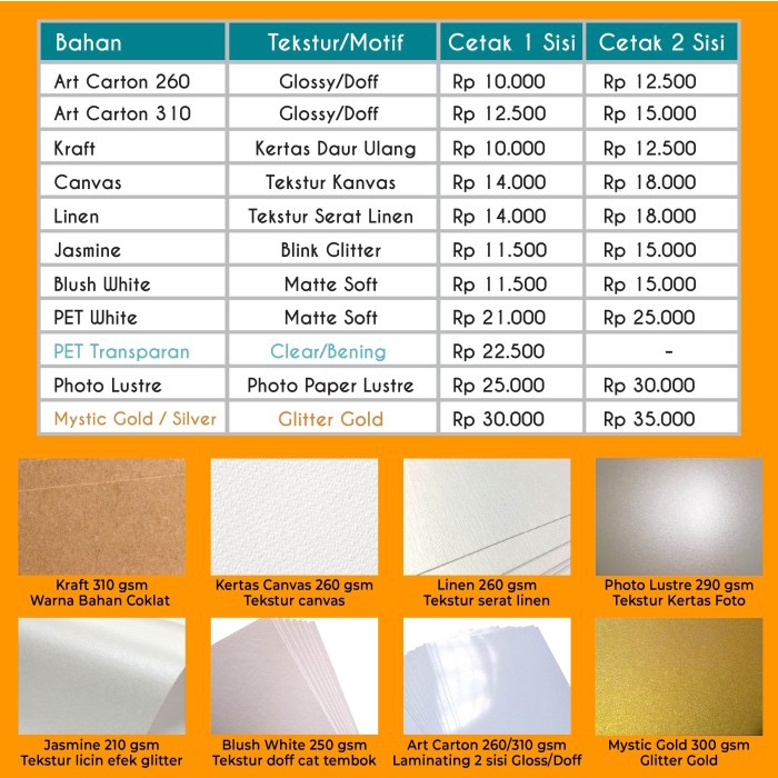 

PEREKAT-PENGIKAT- CETAK HANG TAG CUSTOM - LABEL HANG TAG - A3+ BAHAN VARIASI - ART CARTON 260, CETAK