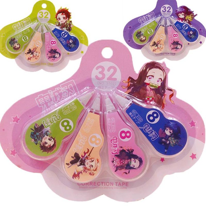

Cmli 4Pcs Pak Correction Tape Motif Anime Demon Slayer Kim