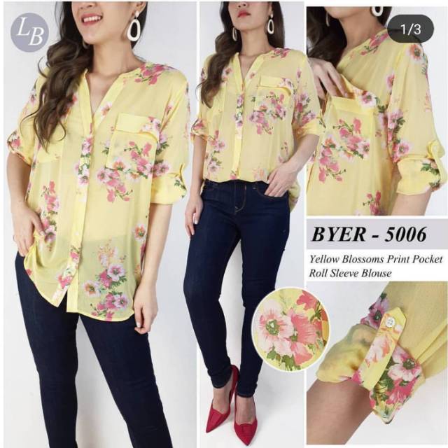 💥NEW💥 Original Iz.byer Yellow Blossoms Shirt