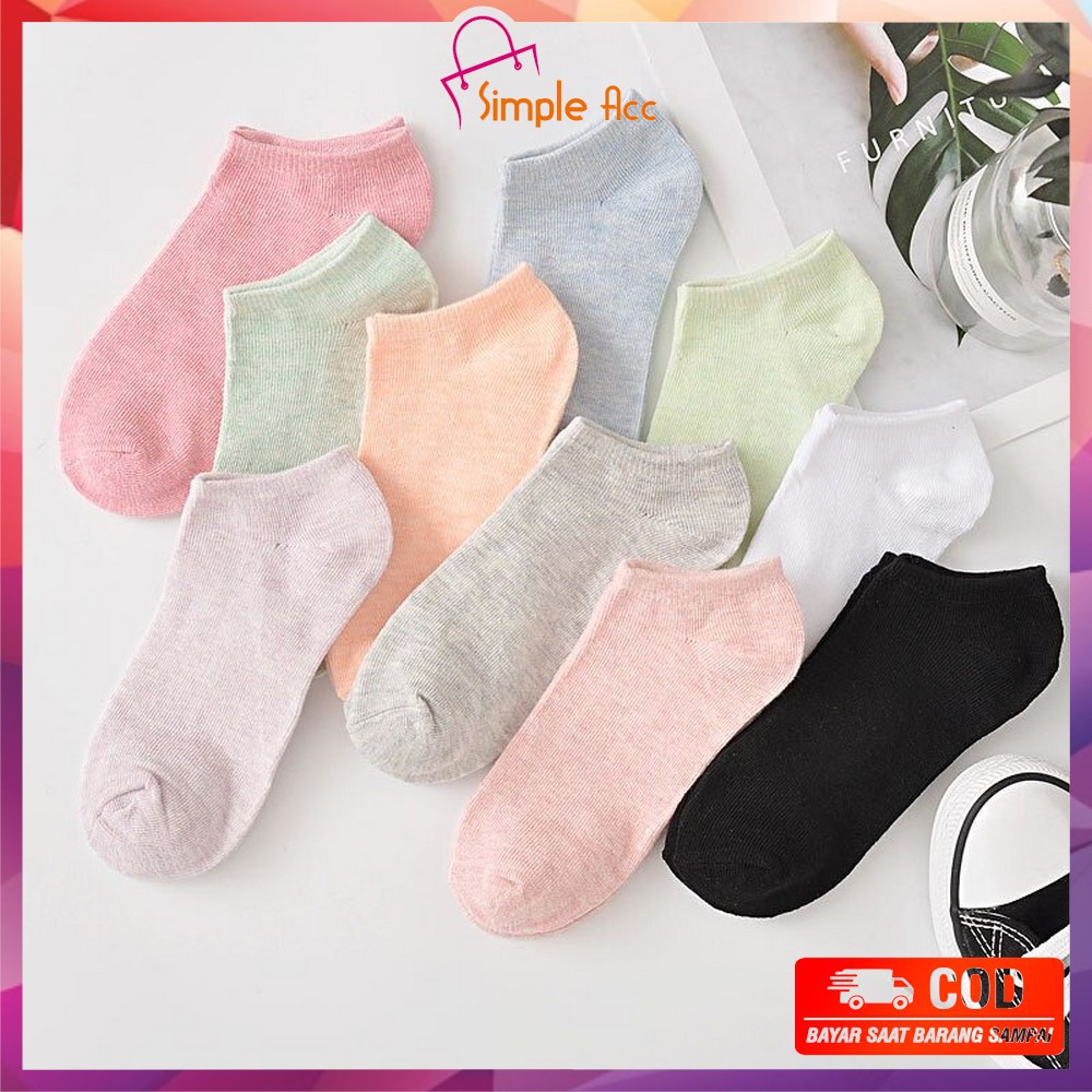 ~COD~ DO-P59 Kaos Kaki Semata Kaki Polos / Kaus Kaki Wanita / Kaos Kaki Ankle Dewasa / Short Socks-6