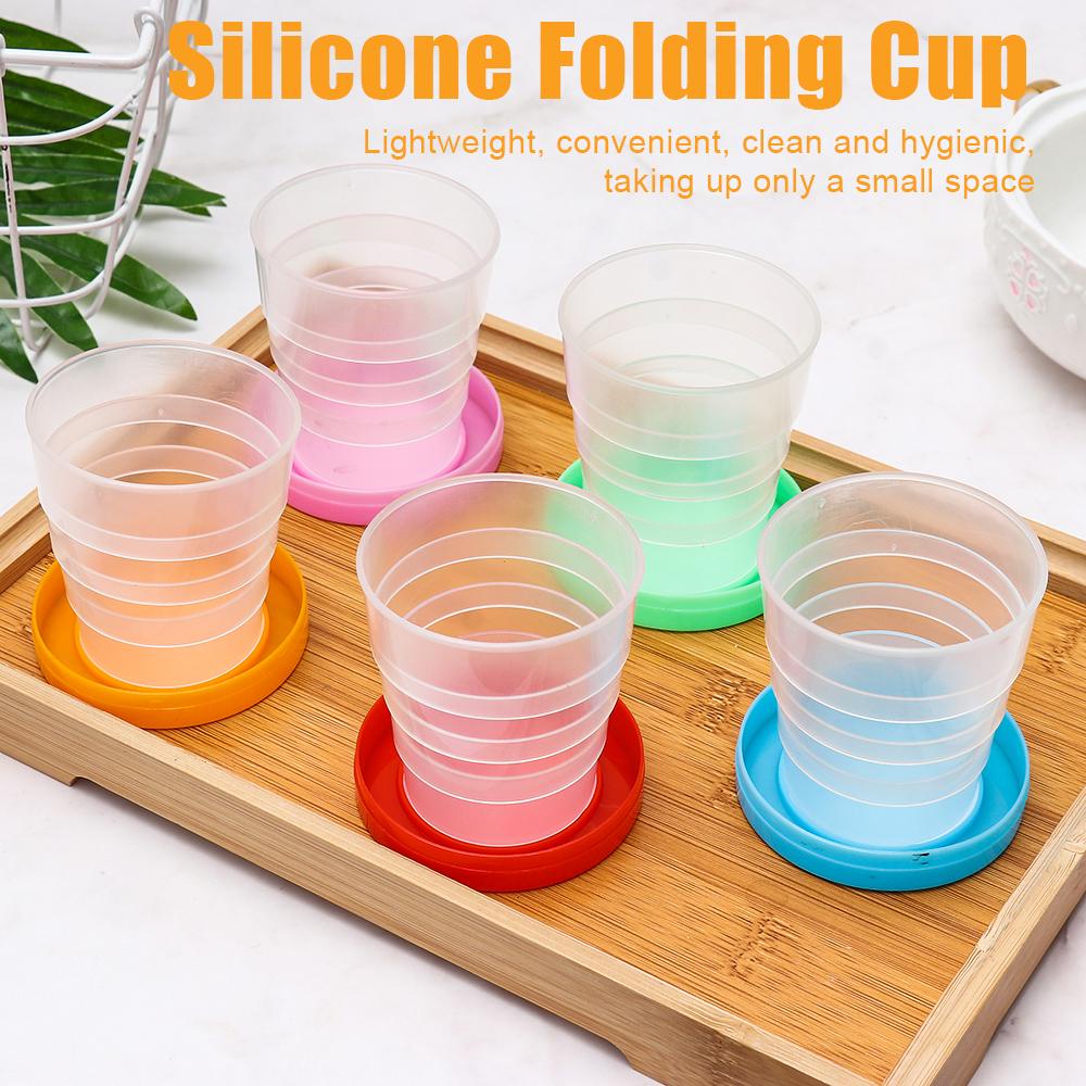 Populer Collapsible Plastic Cup Household Portable Lipat Dapur &amp; Makan Minum Mug