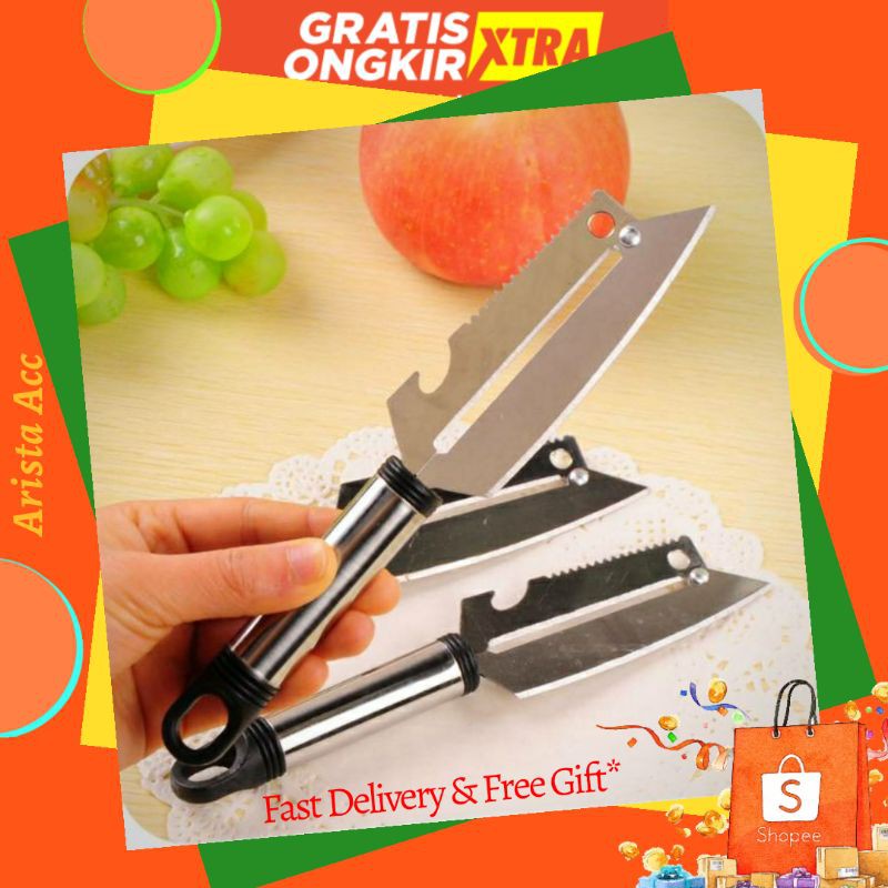 Pisau Dapur Multifungsi Peeler Serbaguna Alat Pemotong Pengupas Kentang Buah Stainless