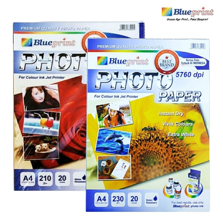 Glossy Photo Paper BluePrint Kertas cetak Foto A4