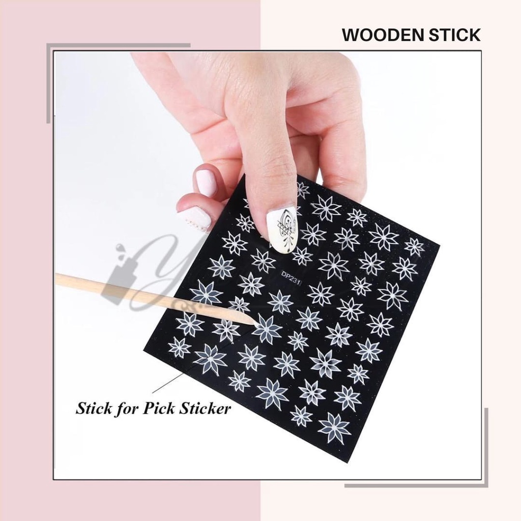 Wooden nail stick 100pcs wood nail art kayu kutikula