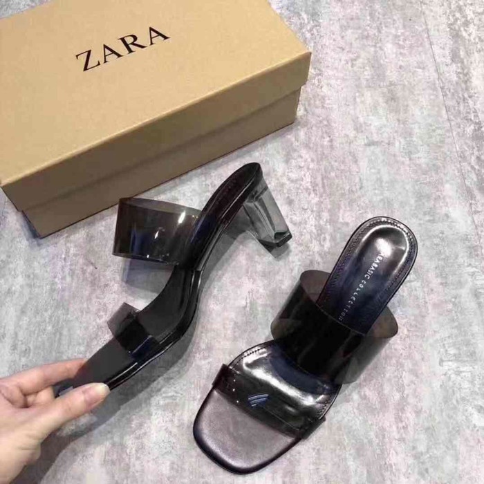 SEPATU ZARA ZR-812 VINYL HEELS 6,5CM - HITAM, 35