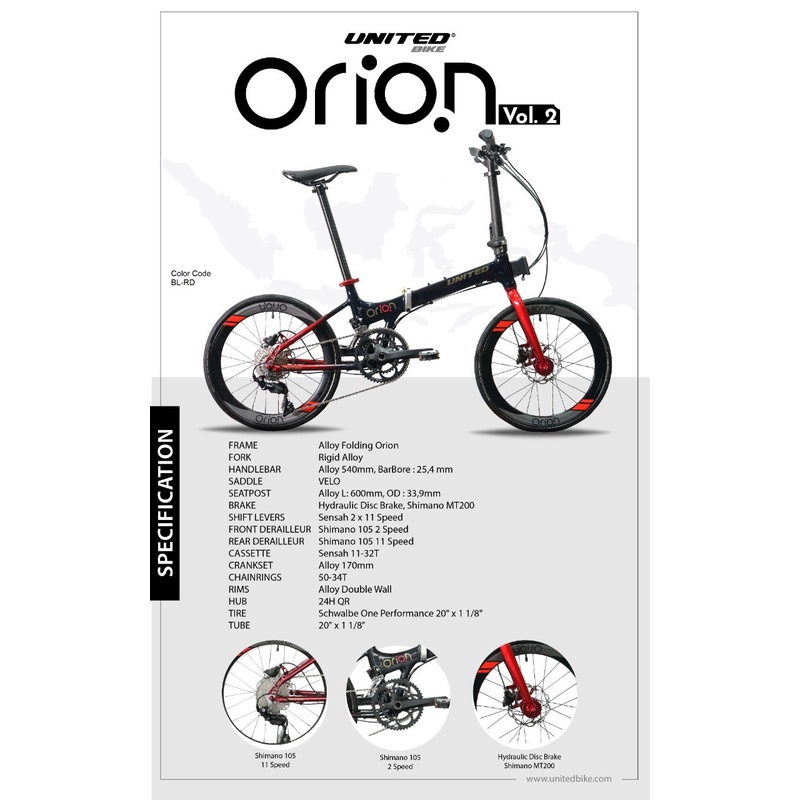 Sepeda Lipat UNITED FOLDING 20" ORION Vol.2 / MV.Bike