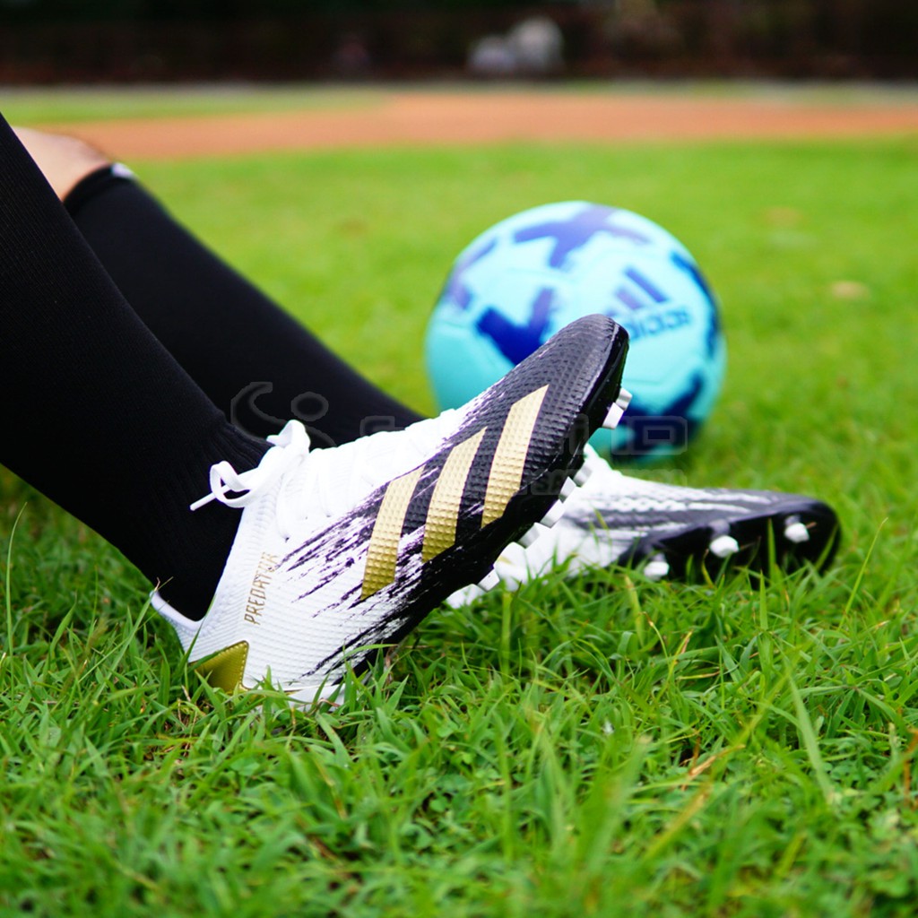 Sepatu Bola Adidas Predator Mutator 20.3 L FG - White/Gold FW9197 Original