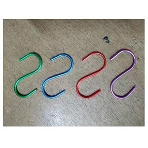 Gantungan Huruf S Besi Lapis Pelastik / Pengait Besi S (3mm)