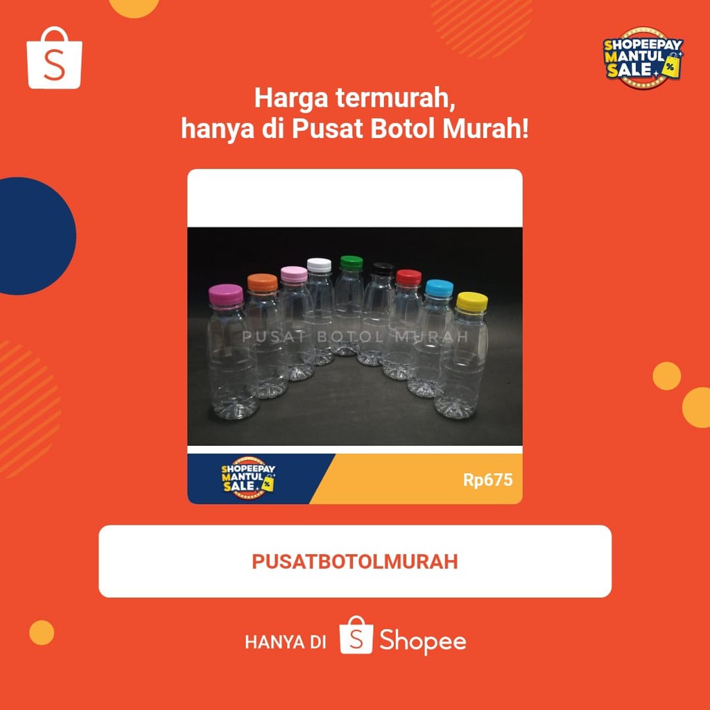 botol plastik 200 m SJVl - Hitam / Botol 200 ml unik super murah 