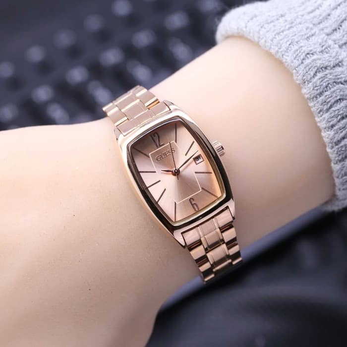 JAM TANGAN WANITA GUESS RANTAI STAINLESS OVAL TANGGAL AKTIF FREE BOX BATERAI CADANGAN || JAM TANGAN FASHION GC GUESS