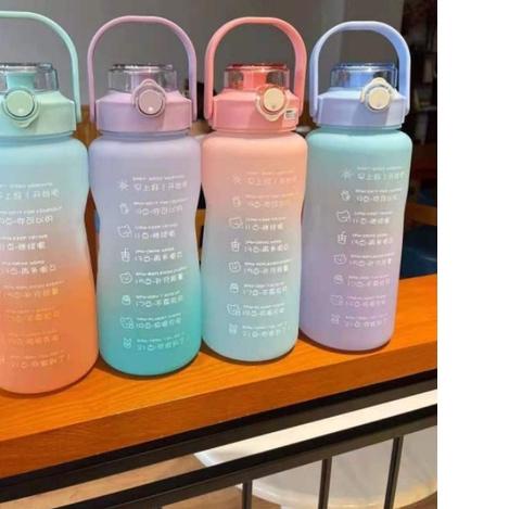 Ω BOTOL MINUM KEKINIAN 2 LITER BOTOL MINUM VIRAL BOTOL PELANGI MOTIVASI ●