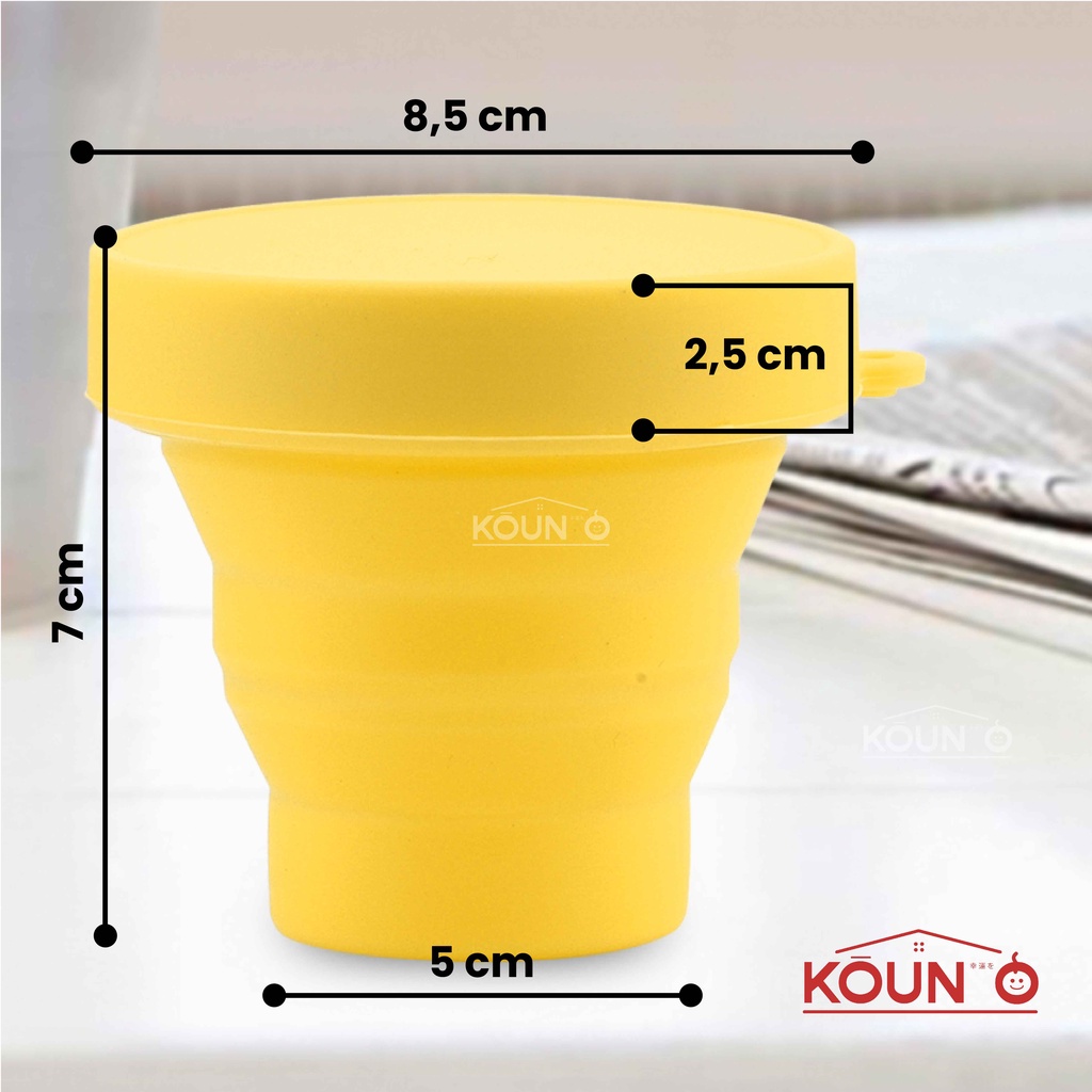 Cangkir Gelas Lipat Tarik Wadah Tempat Minum Silikon Anti Pecah Portable Travel Silicone Folding Cup