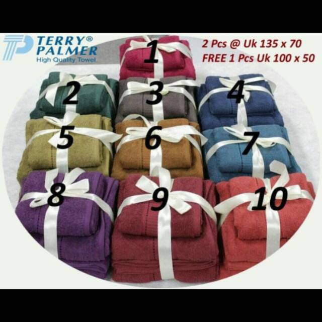 PH PAKET HANDUK MANDI TOWEL ONE SET BY TERRY PALMER [3Pcs] [2pcs(135×70)+ FREE 1pcs (100×50)]