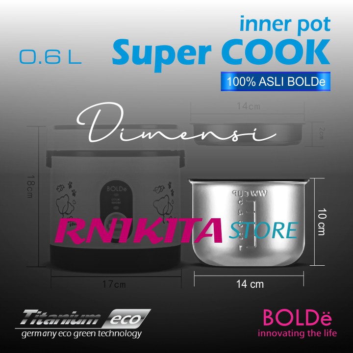 BOLDe INNER POT SUPER COOK BOLDe 0.6 L- Anti Lengket Mudah Dibersihkan