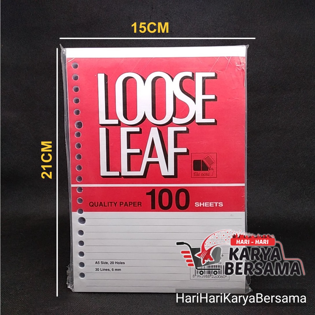 

JOYKO LOOSE LEAF A5 KERTAS BINDER BERGARIS ISI 100 SHEETS