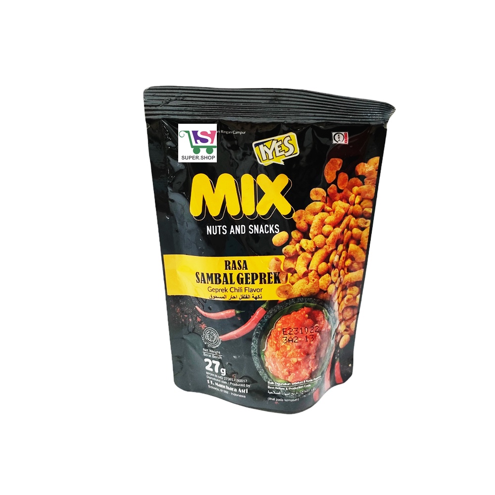 IYES Mix Nut and Snacks Kacang Makaroni Rasa Sambal Geprek 27 Gram