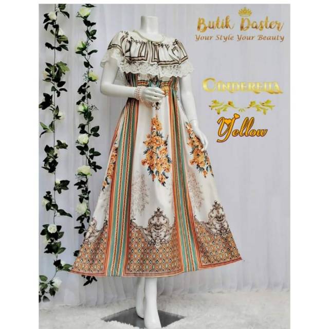 Daster premium Cinderella yellow by. Butik Daster