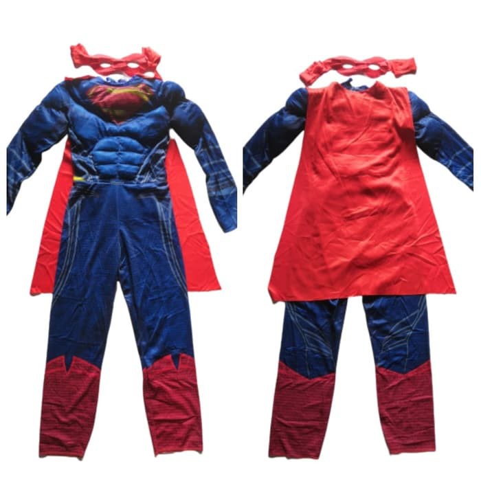 Kostum Anak Superman Import Cosplay Ultah Baju Karakter Busa Otot Jumpsuit Superhero Laki Laki