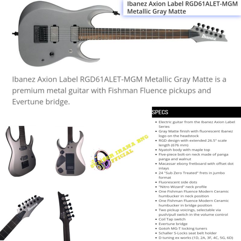 GITAR ELEKTRIK IBANEZ RGD61ALET MGM AXION LABEL