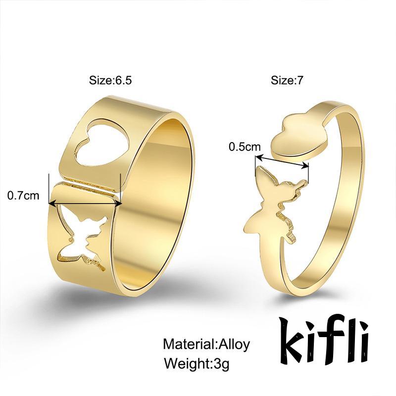 Cincin Model Terbuka,Desain Kupu-Kupu Hollow Out,Untuk Pasangan