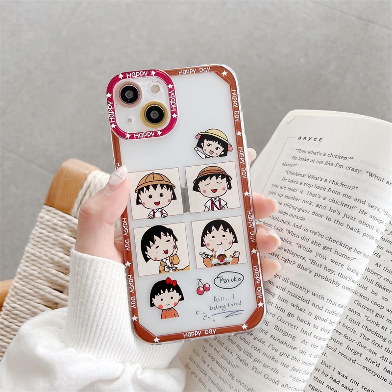 Case Motif Crayon Shin-chan Dan Maruko Untuk iPhone 11 12 13 Pro MAX X XR XS MAX 7 8 Plus