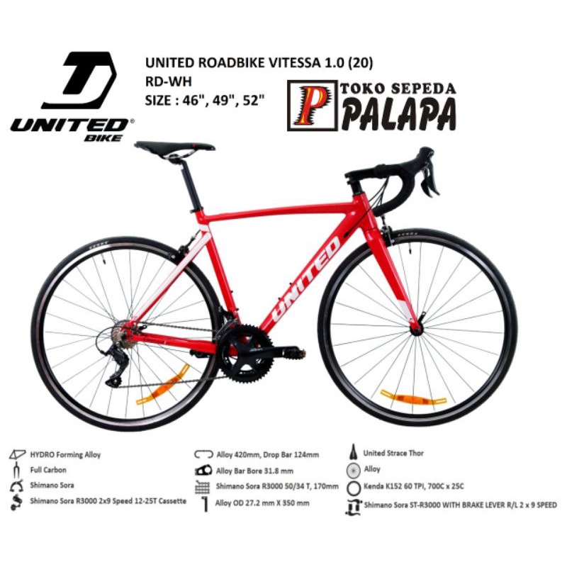 SEPEDA BALAP UNITED VITESSA 1.0 Roadbike 1 700C ROAD BIKE Sora