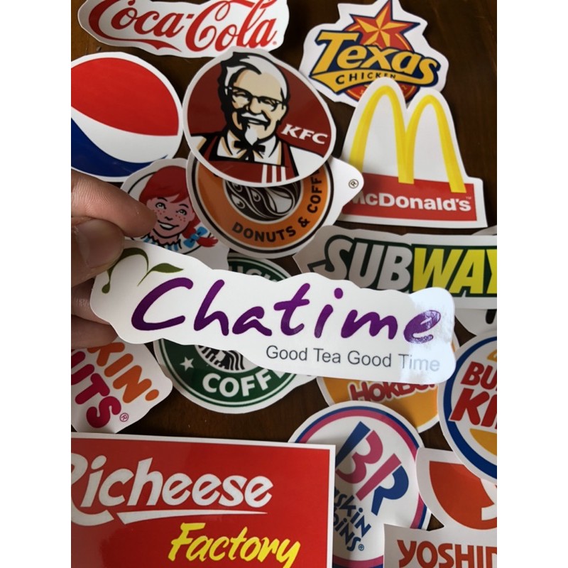 Stiker popular brand sticker foodies paket stiker food logo french fries tumbler laptop junk food